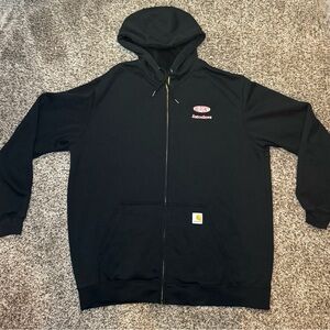 Carhartt K122 BLK Loose Fit Black Full Zip Hoodie Sweatshirt Mens Size XL